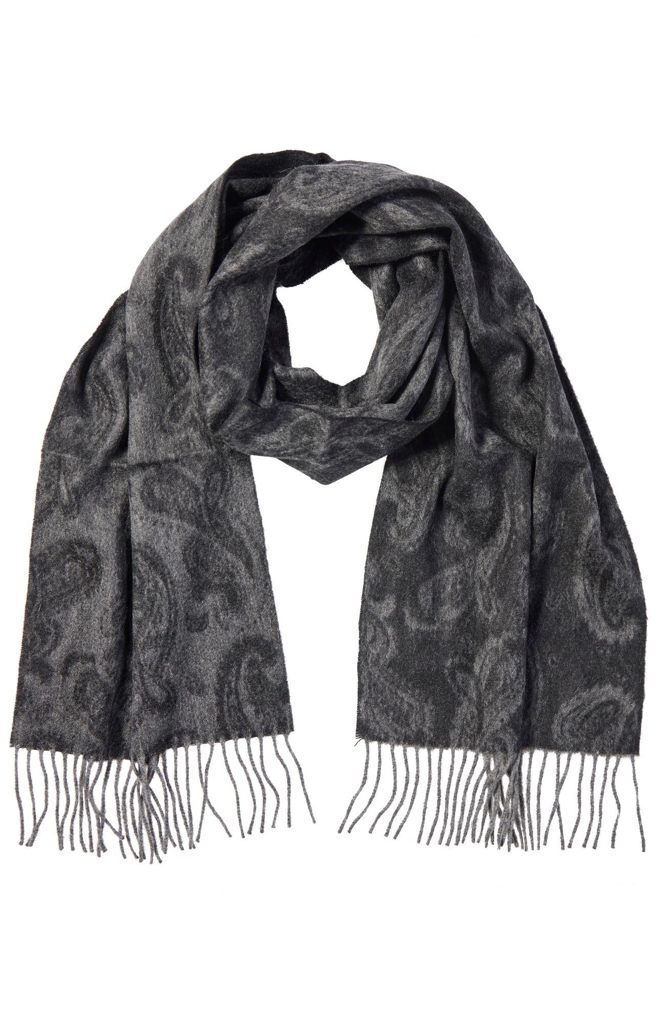 Hickey Freeman | Men | Cashmere Pasiley Jaquard Scarf | Black/Navy