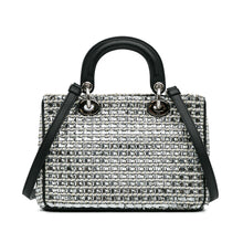 Dior | Pre-Owned Small Tweed Patch Diorissimo Tote | SilverBlackBlack