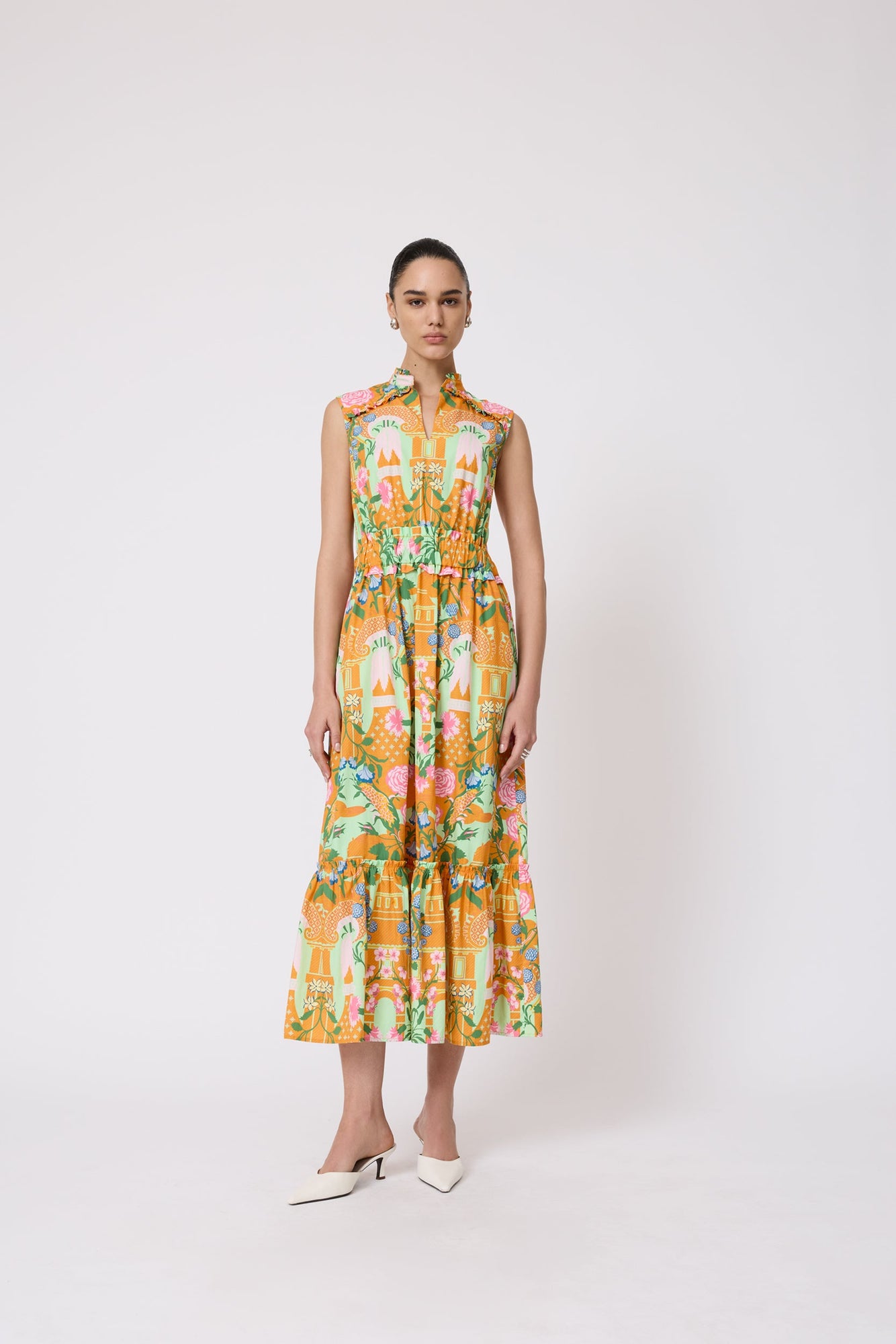 Rose Garden Cotton Smocked Dress | Marigold Multi