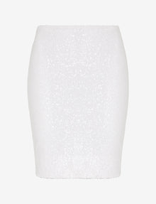 Sequin Mini Skirt::White::Main