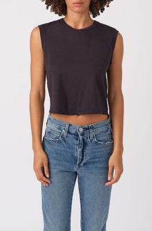 AMO Sleeveless Babe Tee in Vintage Black