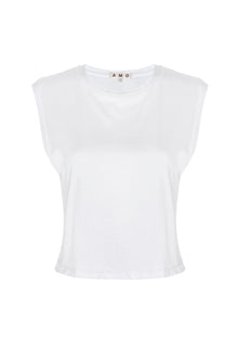 AMO Sleeveless Babe Tee in White