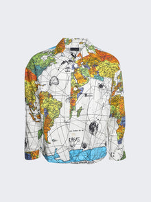 Men | Saint Mxxxxxx X Dr Woo | Pajama World Map Shirt | White