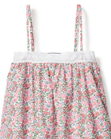 Girl's Twill Lily Nightgown in Fleurs de Rose in Fleurs de Rose#Color_Fleurs de Rose
