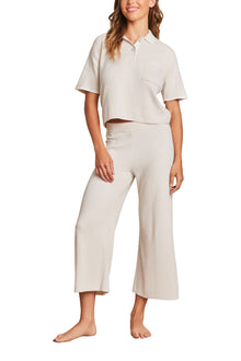 Womens | CozyChic Ultra Lite Rolled Edge Short Sleeve | Sand Dune/Pearl