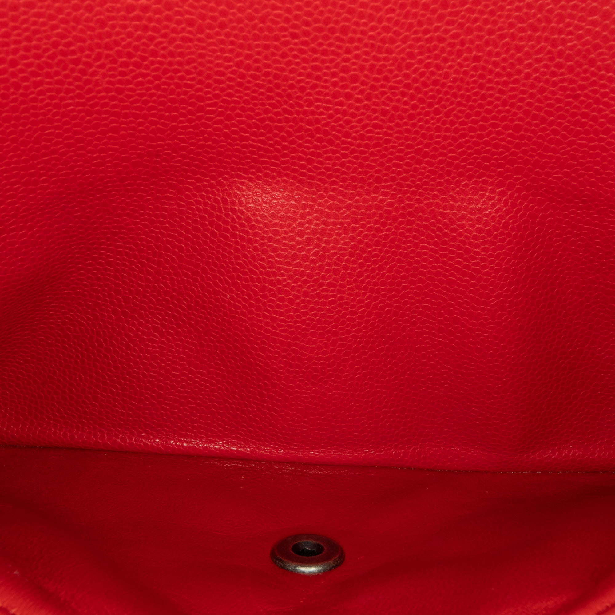 Chanel | Pre-Owned Jumbo Classic Caviar Double Flap - II | Red/Dark Red