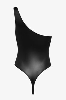 Asymmetrical One-Piece Swimsuit - Splash | Black