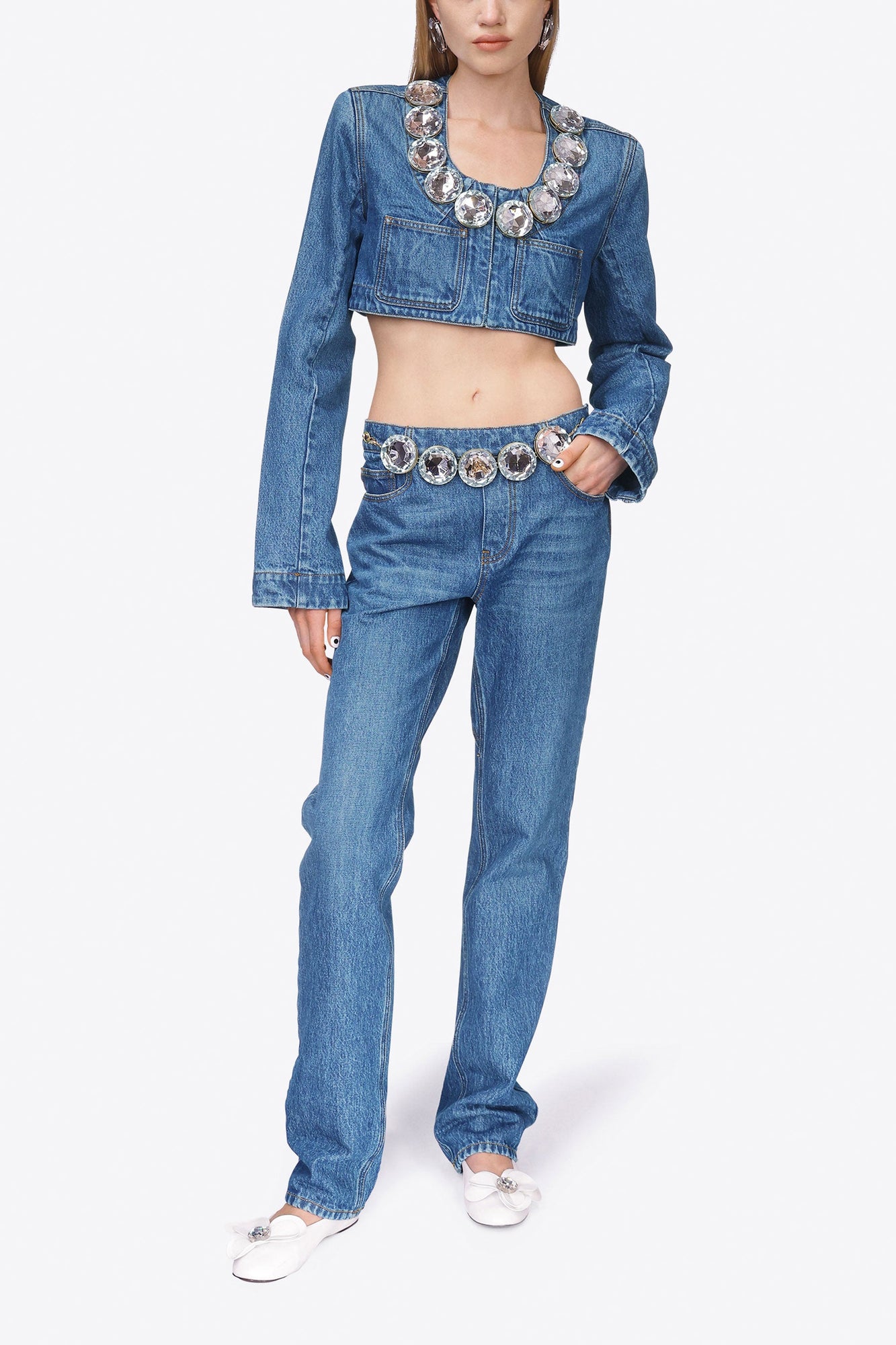 Jumbo Crystal Jean | Medium Wash