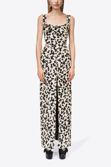 Dalmatian Denim Midi Skirt | Black/Off White