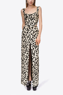 Dalmatian Denim Midi Skirt | Black/Off White