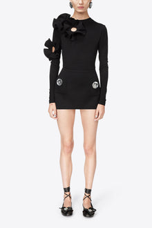 Jumbo Crystal Mini Skirt | Black