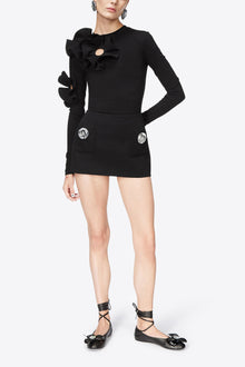 Jumbo Crystal Mini Skirt | Black