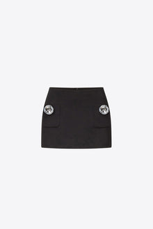 Jumbo Crystal Mini Skirt | Black