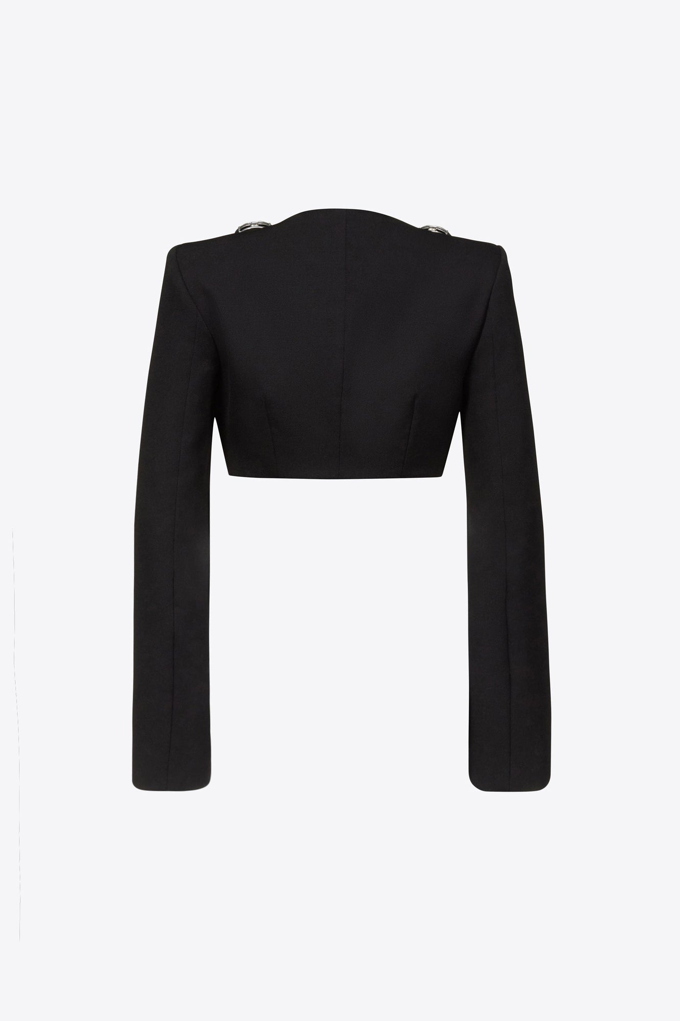 Jumbo Crystal Cropped Blazer | Black