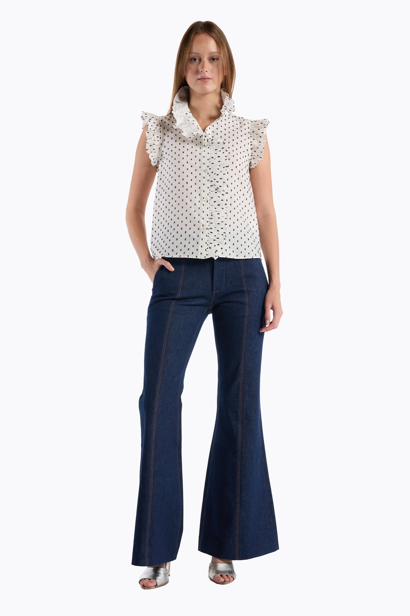 Marfa Top | White Black Dot