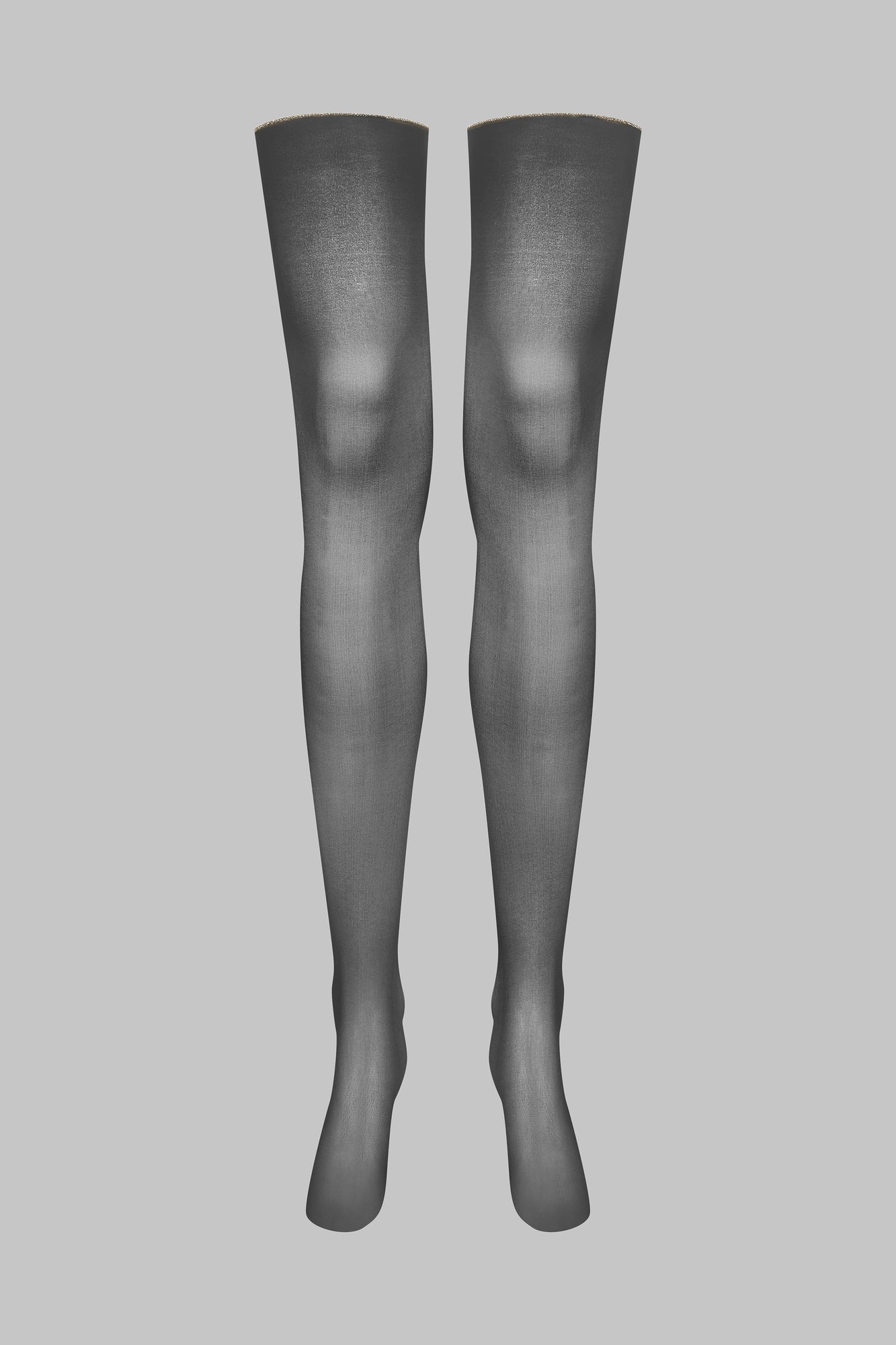 Cut And Curled Lurex Back Seamed Stockings 20D | Black/Gold