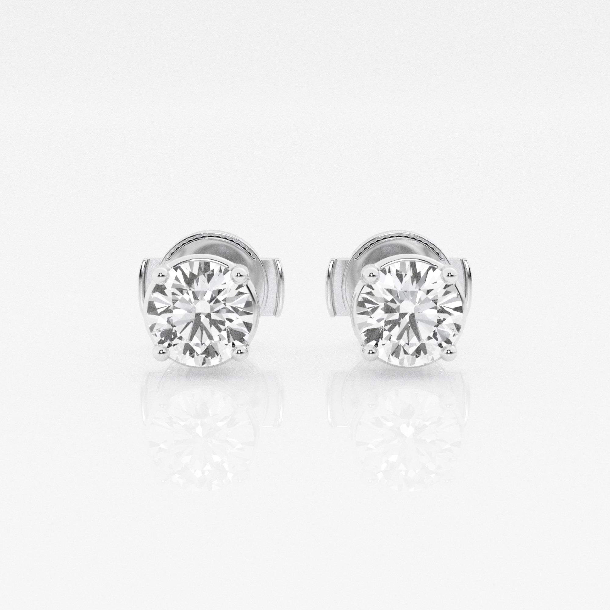 1.00 CT Round Lab-Grown Diamond | Push-Back Stud Earrings | 14K White Gold | G Color | SI Clarity