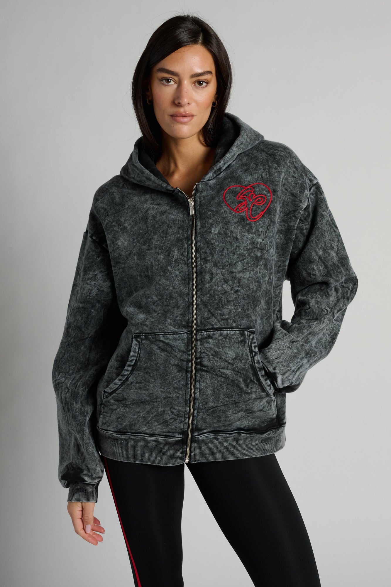 Soul by SoulCycle | Rae Hoodie | Mineral Wash Black
