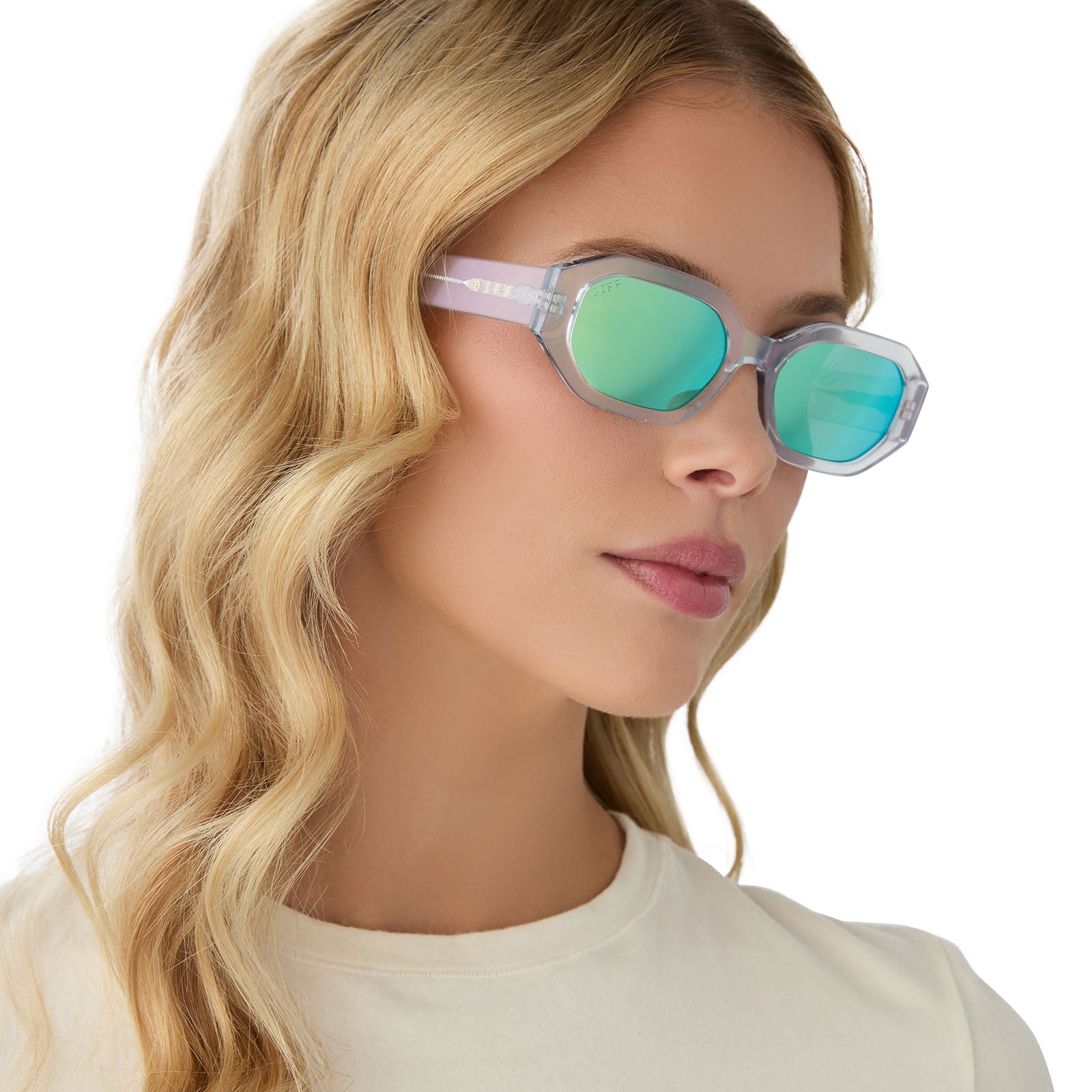 Womens | Allegra Sunglasses | Opalescent Turquoise | Turquoise Ice Lenses