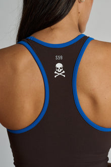 Splits59 | Amber Airweight Bralette | Dark Chocolate/ Classic Blue