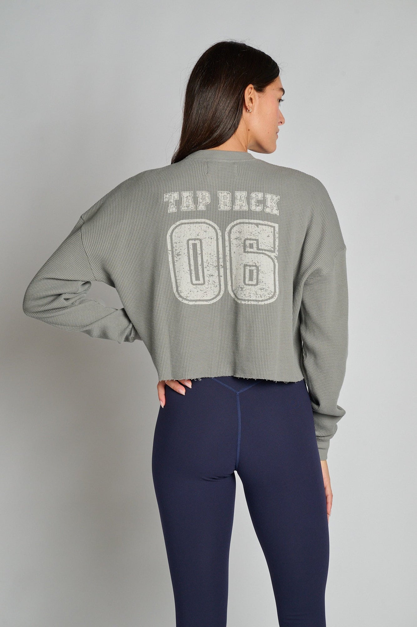 Soul by SoulCycle | Julia Long Sleeve Waffle | Grey