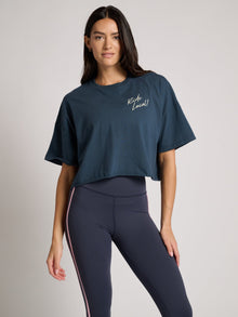 Soul by SoulCycle | Emily Crop Tee | Midnight Navy