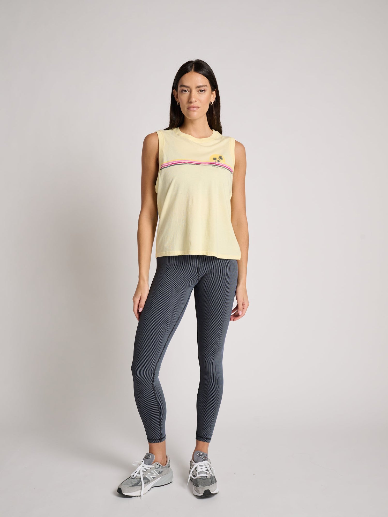 Spiritual Gangster | Sunset Stripe Bowery Tank | Yellow