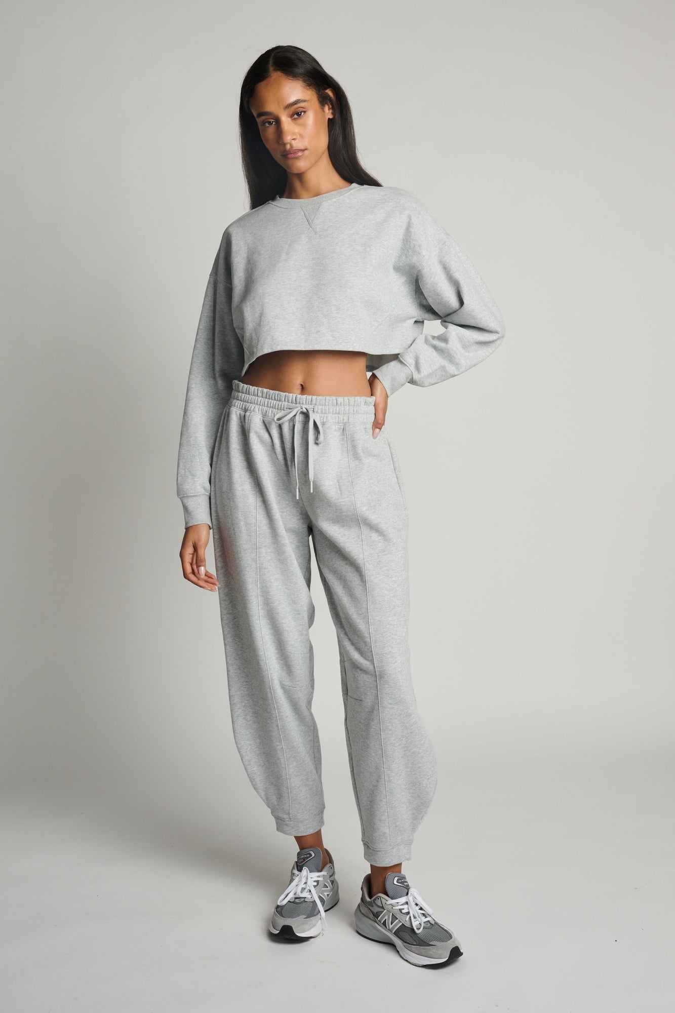 Beyond Yoga | Luxfleece Boxy Pullover | Light Heather Grey