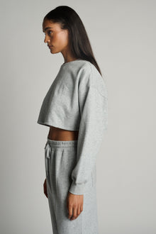 Beyond Yoga | Luxfleece Boxy Pullover | Light Heather Grey
