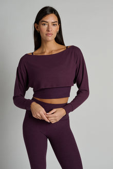 Beyond Yoga | Convertible Shrug | Eggplant