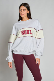 Soul by SoulCycle | Dakota Crew Neck | Heather Grey