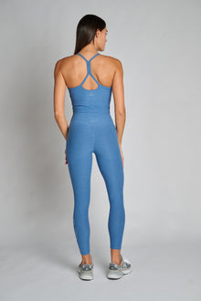 Beyond Yoga | Spacedye Slim Racerback Cropped Tank | Washed Denim