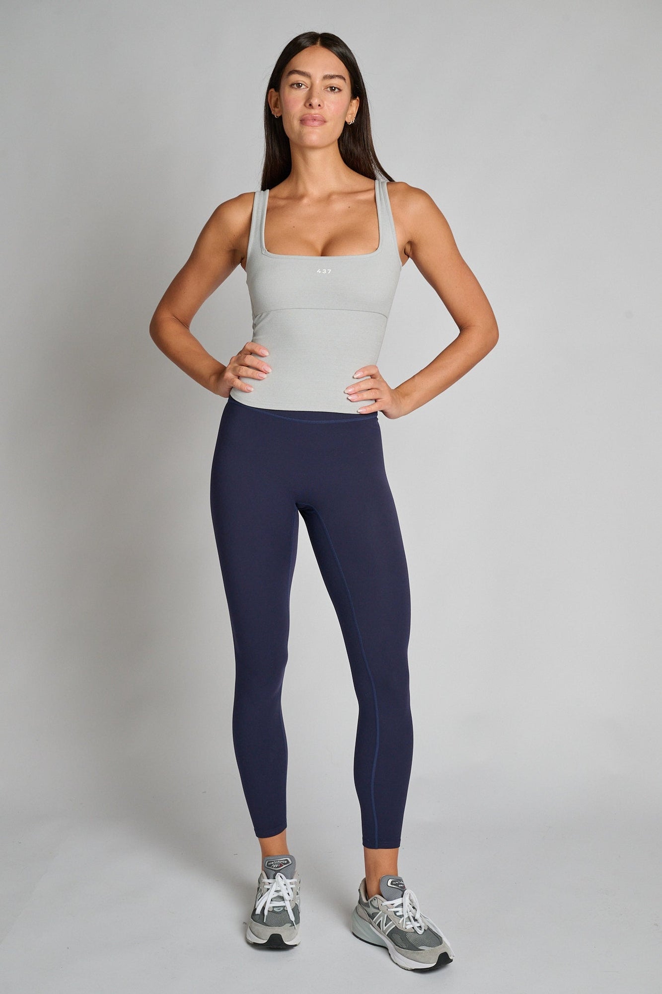 437 | The Square Tank | Heather Grey