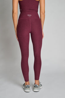 Beyond Yoga | Spacedye Caught In The Midi Legging | Midnight Burgundy Heather