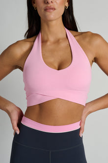 P.E Nation | Reset Halter Sports Bra | Prism Pink