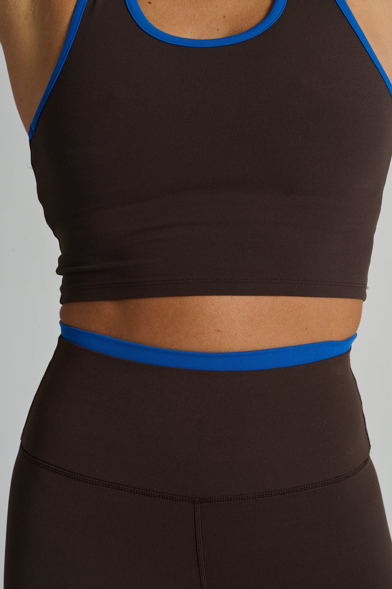 Splits59 | Dual High Waist Airweight 7/8 | Dark Chocolate/Classic Blue