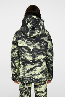 Women | W Thermic Down Jacket Printed | Mountain Glitch Lime