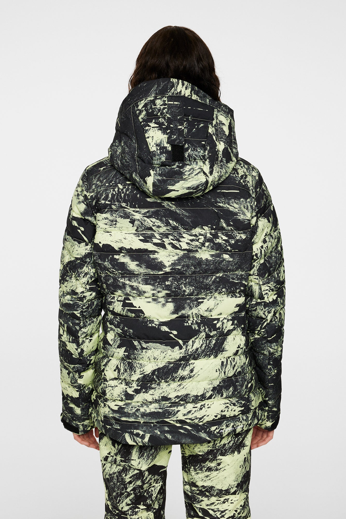 Women | W Thermic Down Jacket Printed | Mountain Glitch Lime