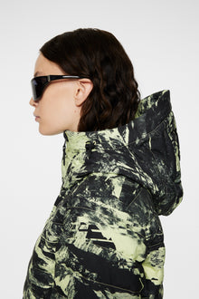 Women | W Thermic Down Jacket Printed | Mountain Glitch Lime