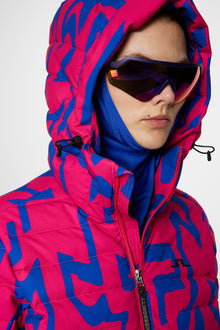 Women | W Thermic Down Jacket Printed | Glitch Bridge Pink