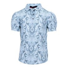 Girl | Snow Bird Scarlett Puff Sleeve Polo | Mineral Mist