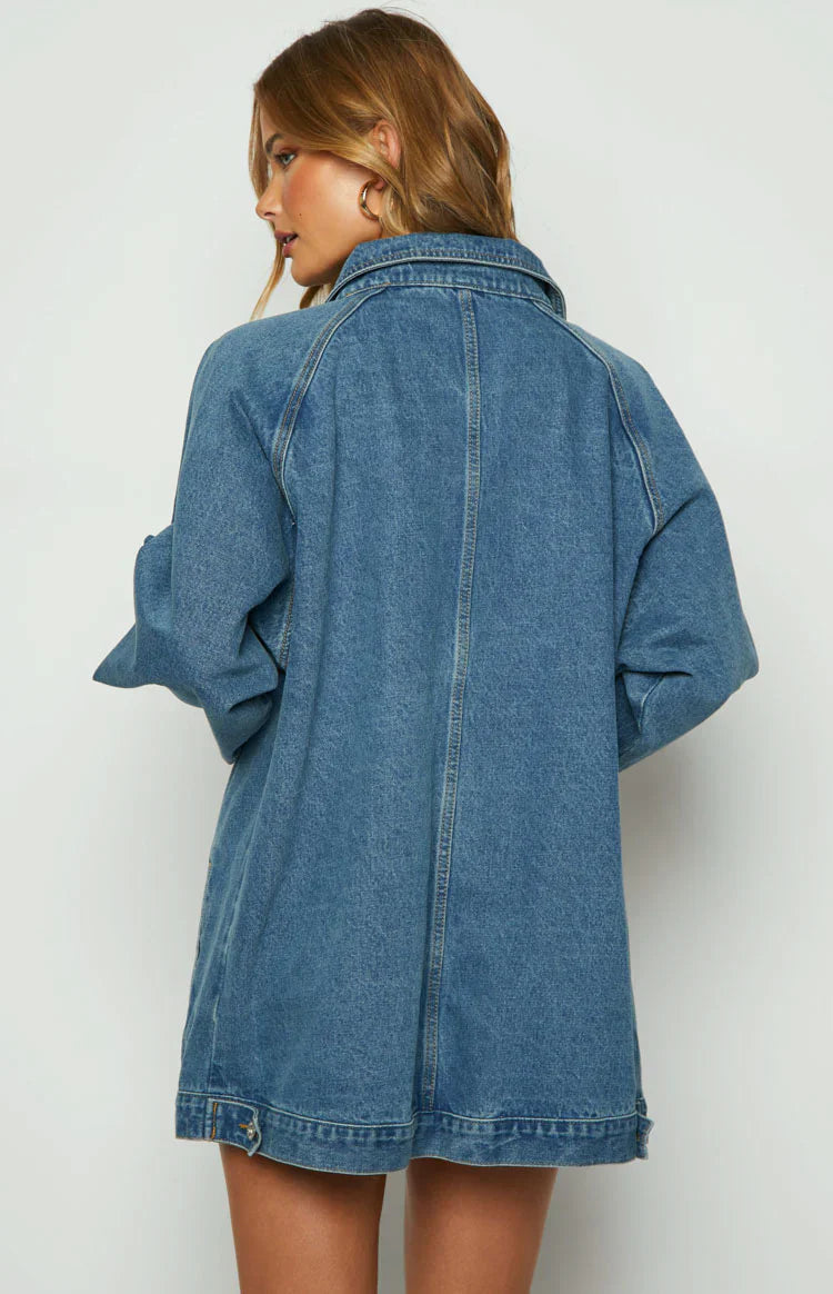 Sally Oversized Denim Jacket | Blue