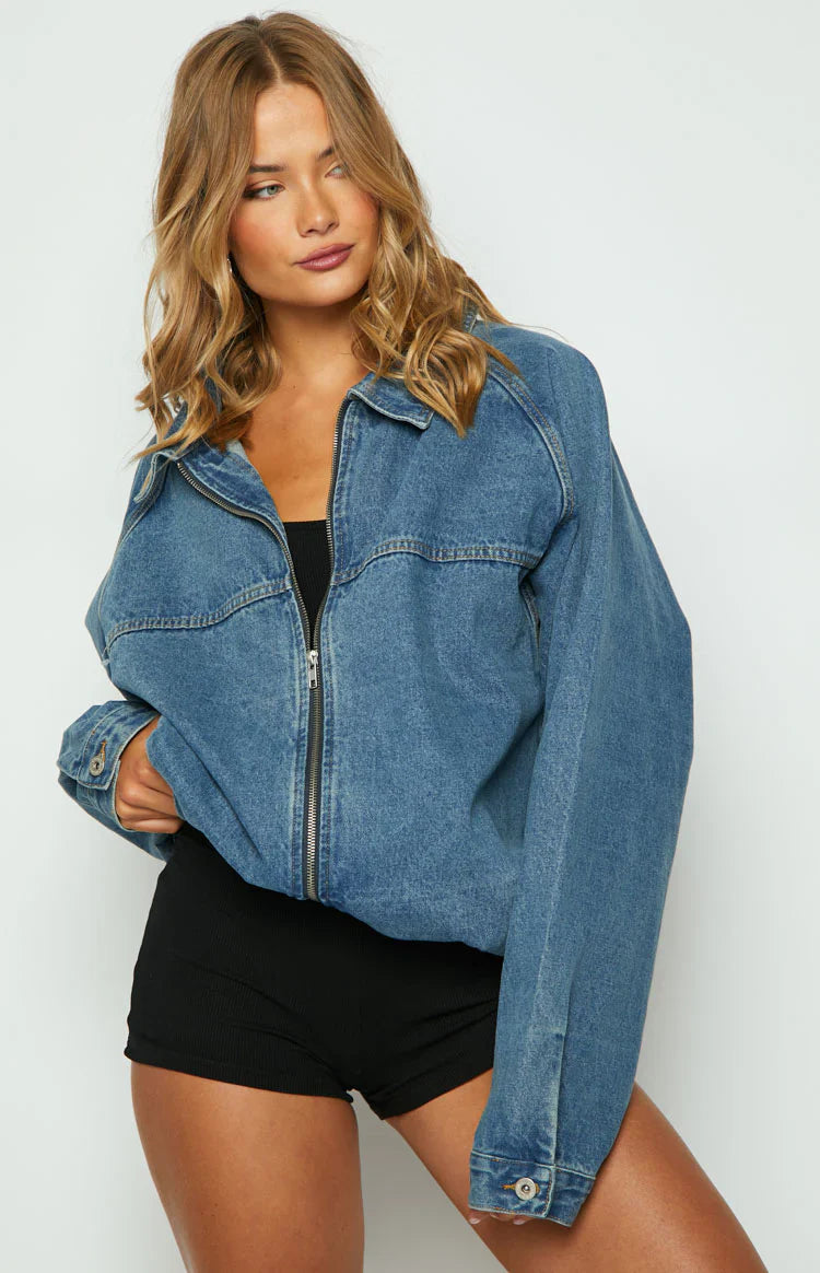 Sally Oversized Denim Jacket | Blue