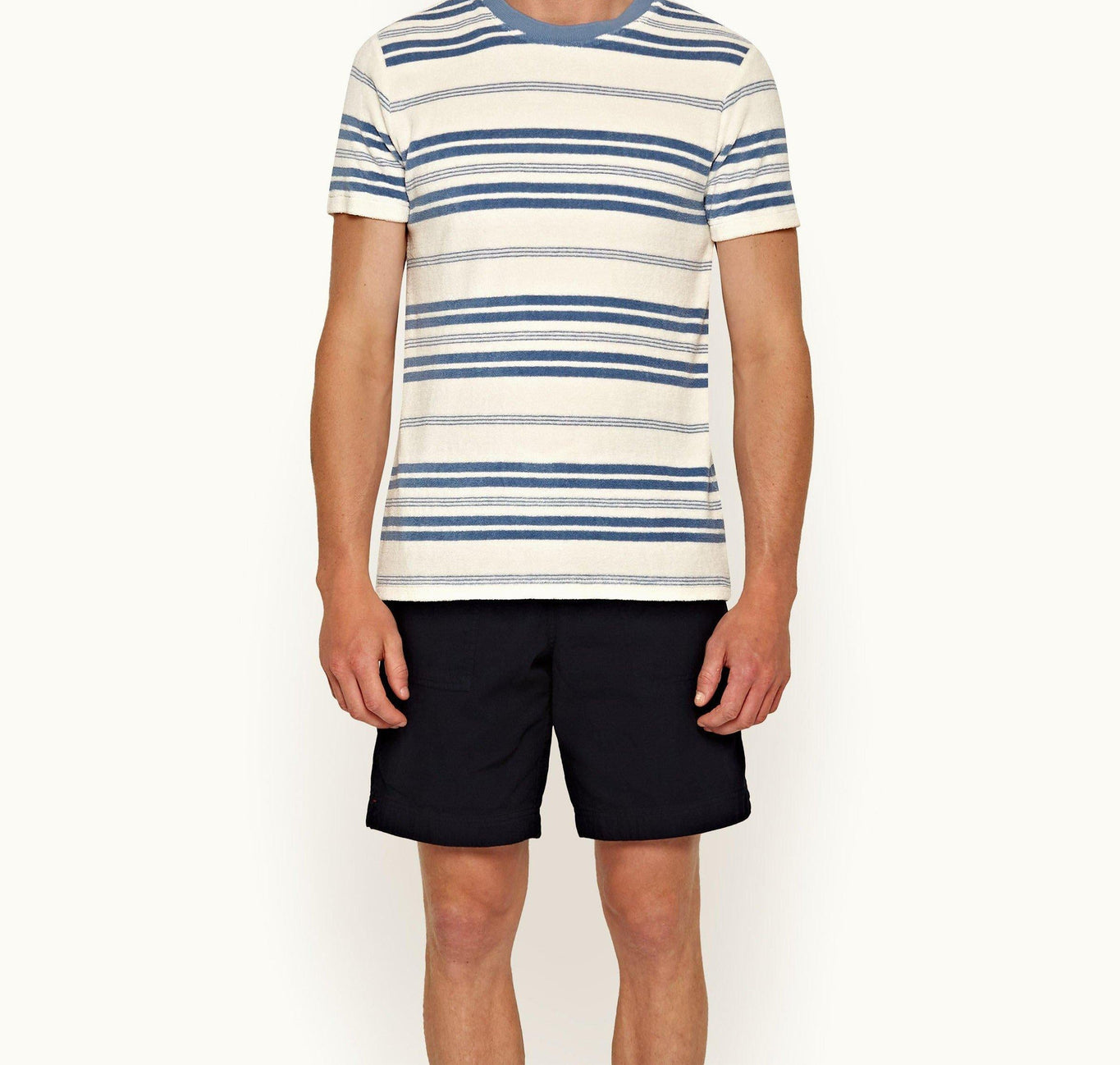 Sammy Stripe Rochelle Stripe Classic Fit T-Shirt | Limestone/Blue Smoke