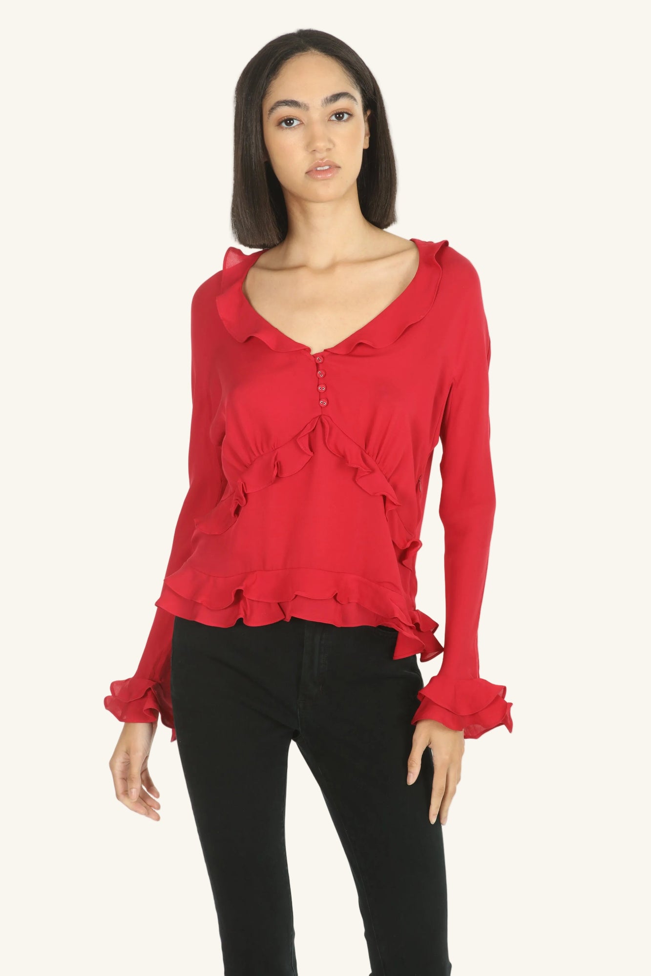 Sander Blouse | Lipstick Red