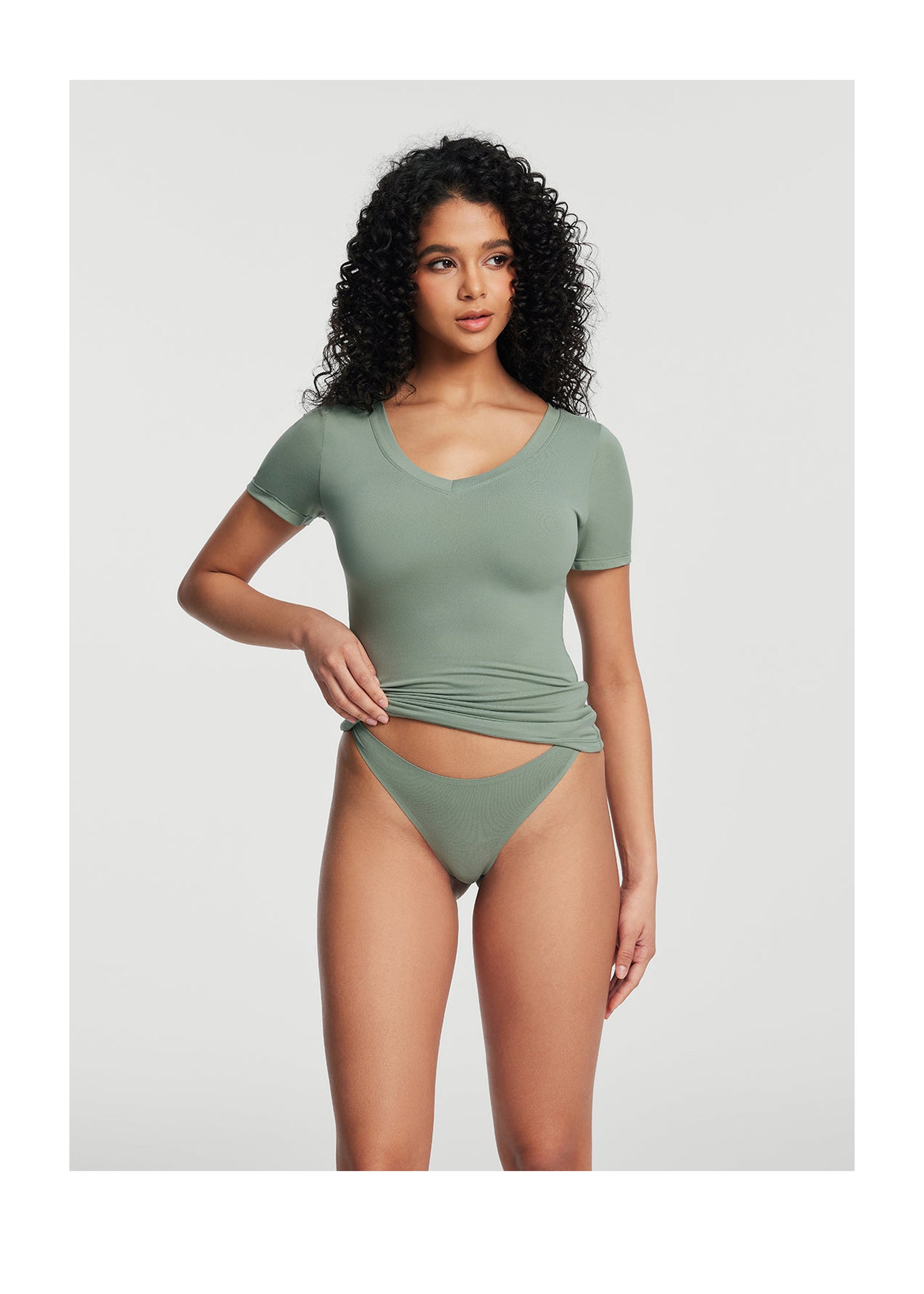 Seamless Thong Panty | Sage Green