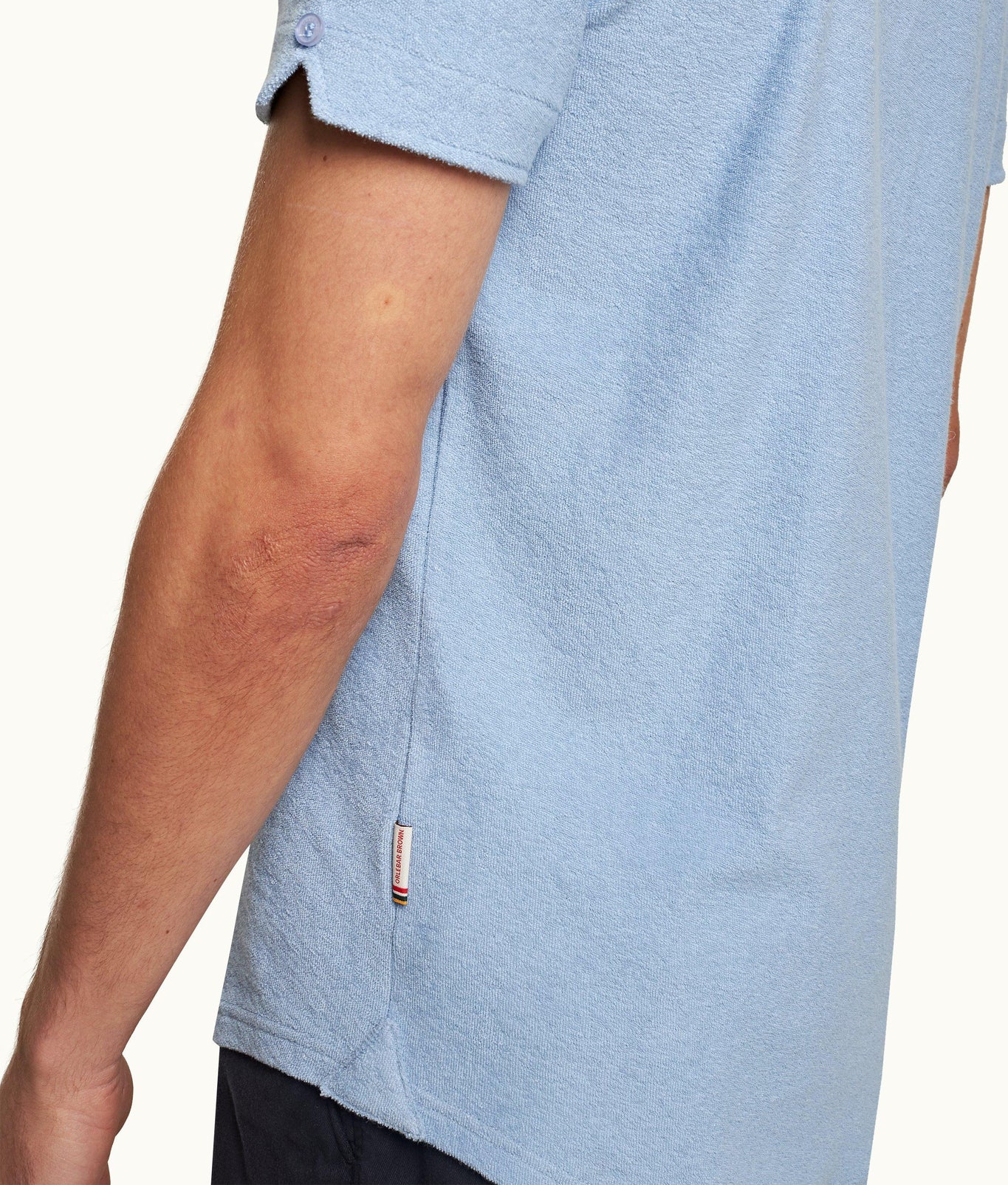Sebastian  Towelling Tailored Fit Organic Cotton Towelling Polo Shirt | Blue Ash