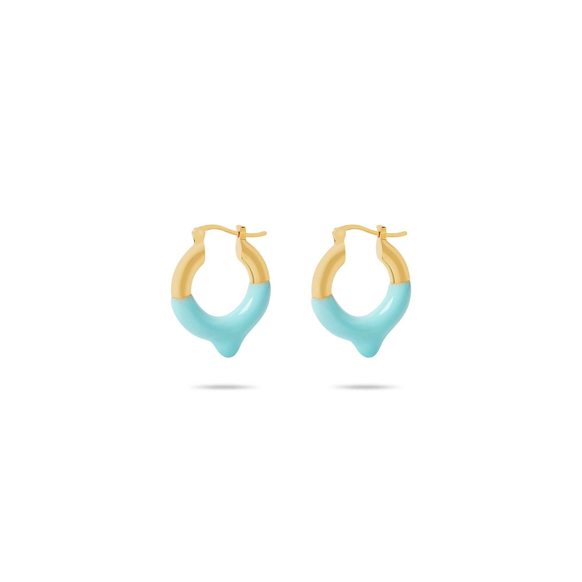 The Blue Enamel Hoop | 18K Yellow Gold-Plated
