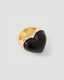 Semi-Precious Heart Ring ring - front view | womens gold rings