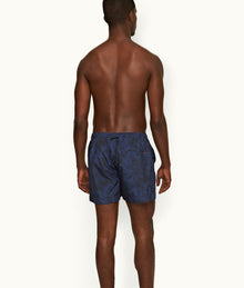 Setter Drawcord Palmed Shorter-Length Drawcord Swim Shorts | Midnight Navy